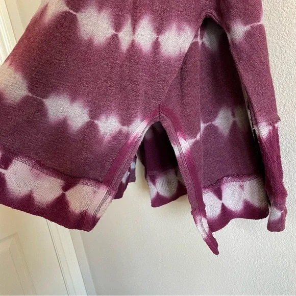 Free People Dandyline Boxy Cold Shoulder Tie Dye Sweatshirt Purple Sz Small - Picture 5 of 13
